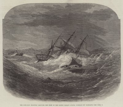 De reddingsboot Bradford redt de bemanning van de Deense bark Aurora Borealis bij Ramsgate door Edwin Weedon